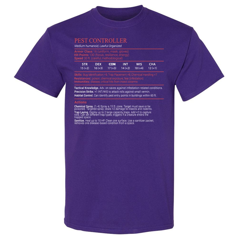 Pest Controller Stats Block - Purple - 12