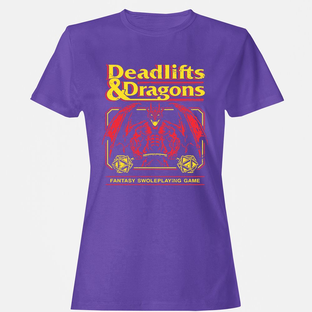 Deadlifts And Dragons Women's T-Shirt - Purple - 12