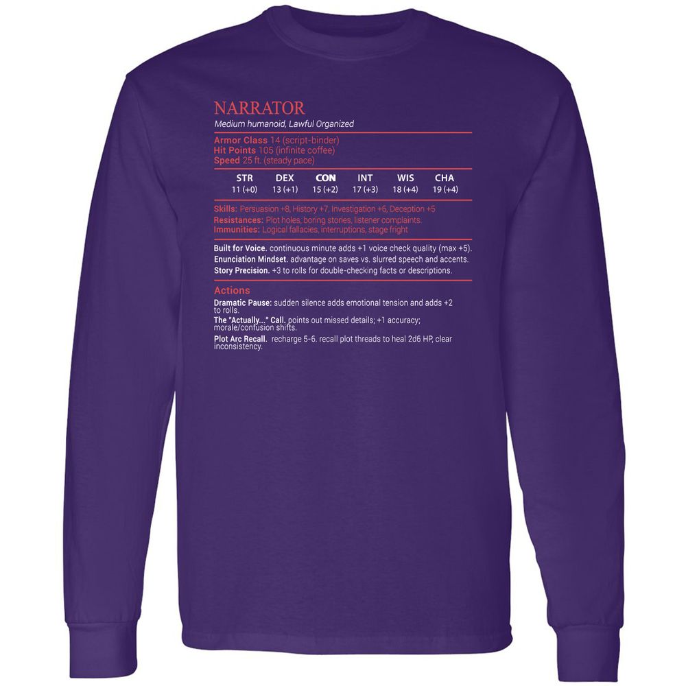 Narrator Stats Block - Purple - 12