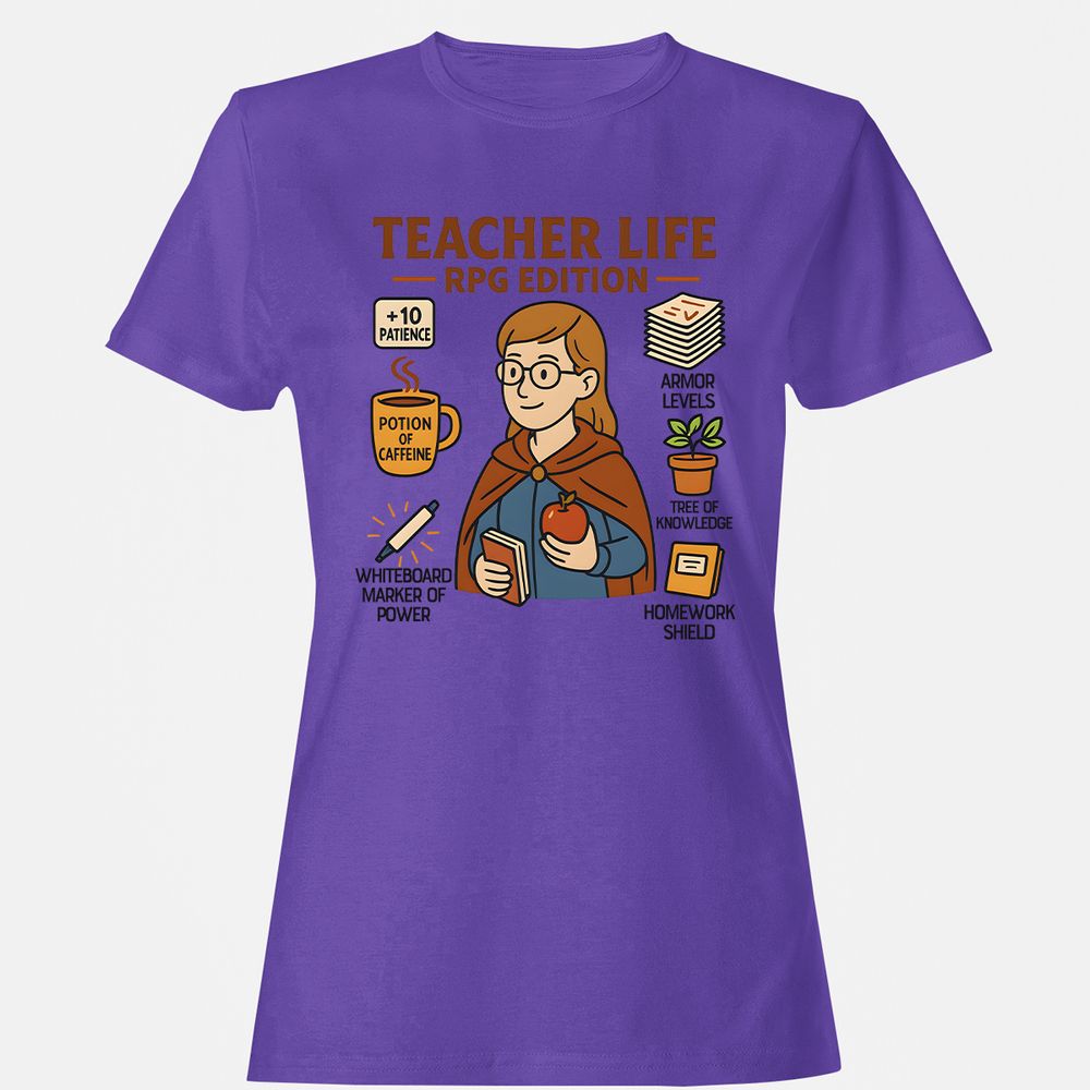 Teacher Life RPG Edition Women's T-Shirt - Purple - 12