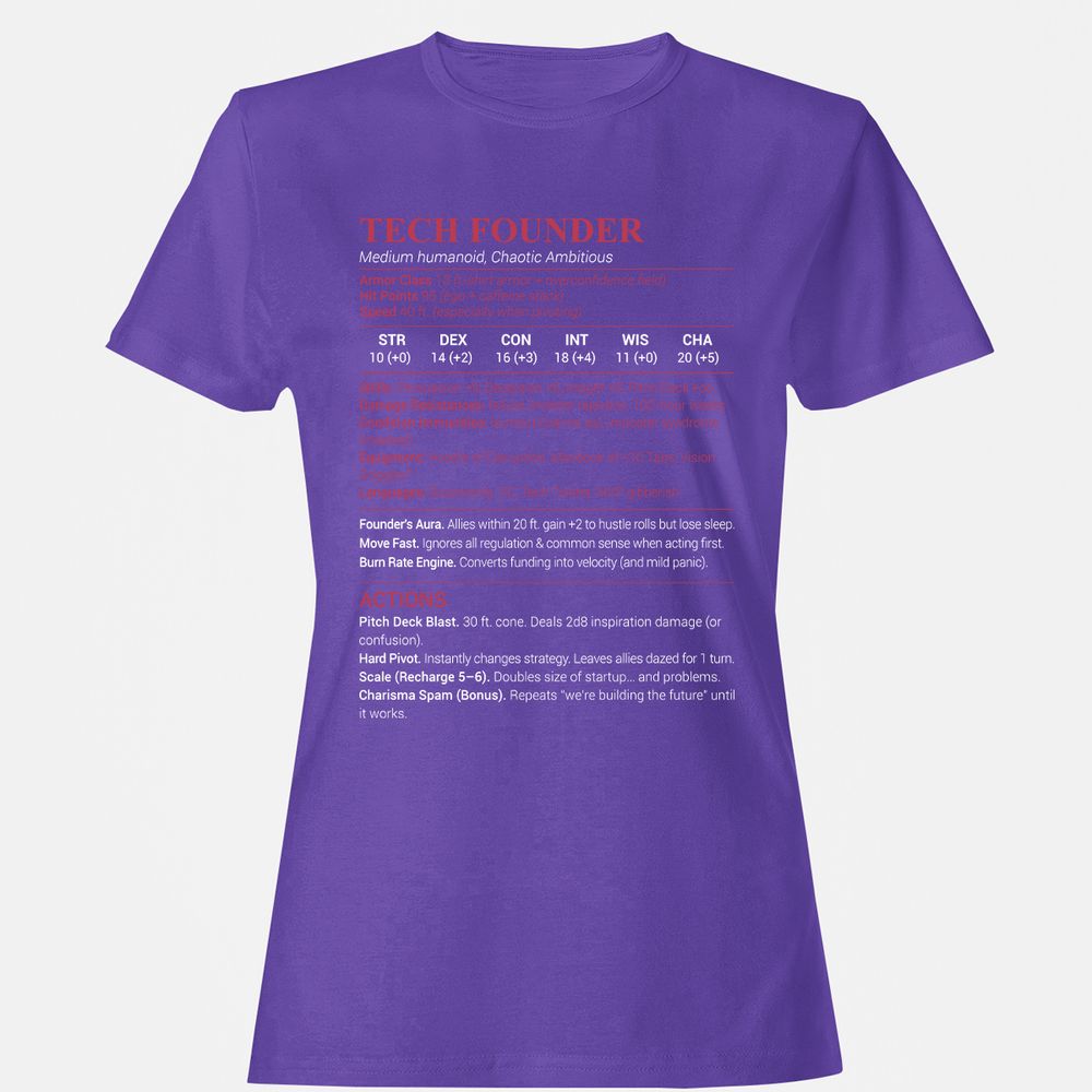 Tech Founder Women's T-Shirt - Purple - 12