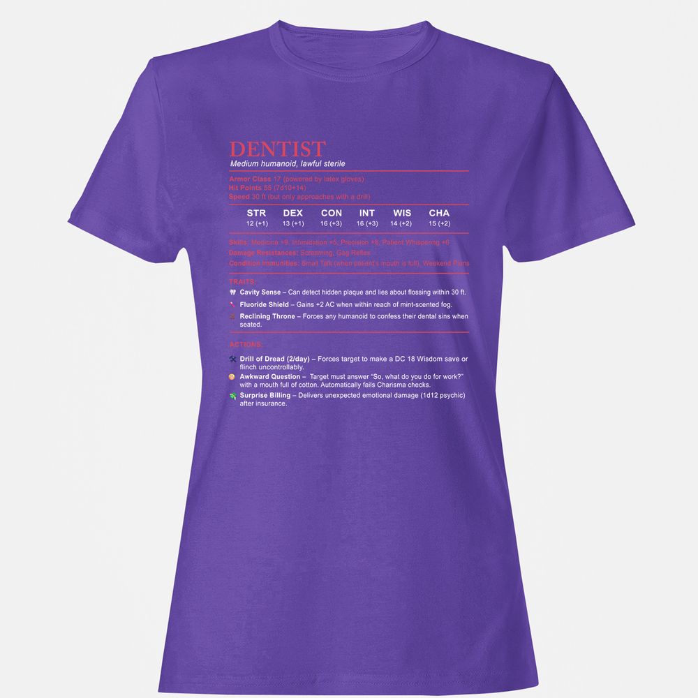 Dentist Stats Women's T-Shirt - Purple - 12