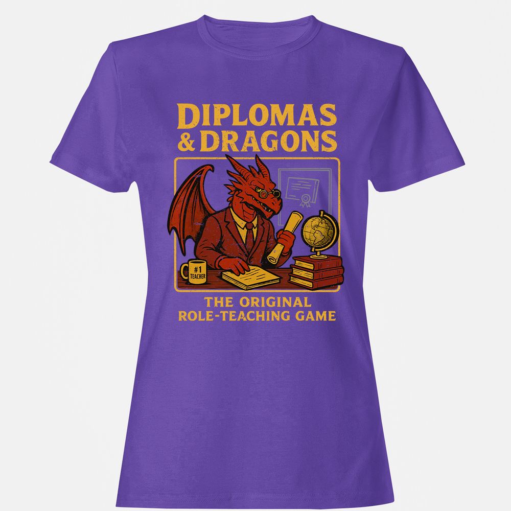Diplomas & Dragons Women's T-Shirt - Purple - 12