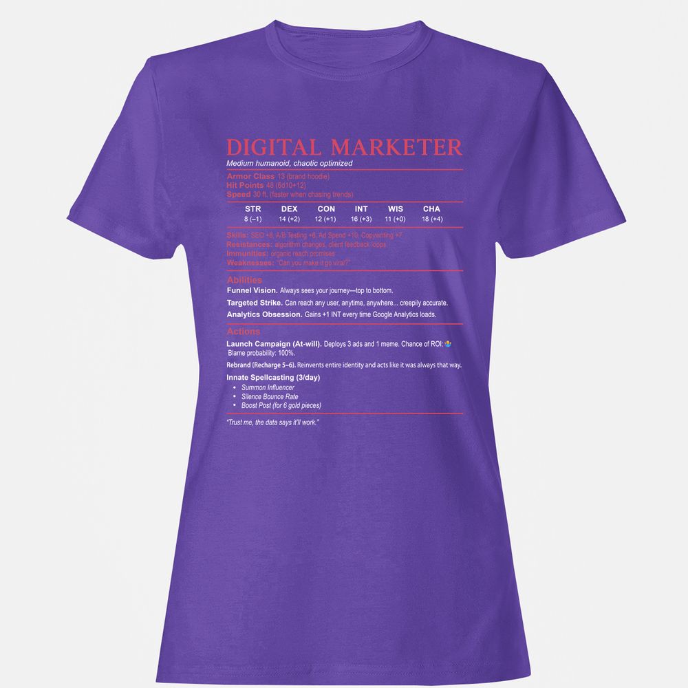 Digital Marketer Stats Women's T-Shirt - Purple - 12