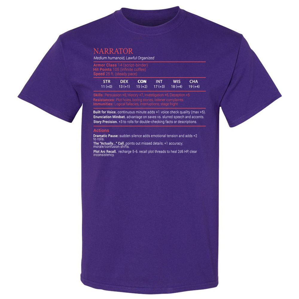Narrator Stats Block - Purple - 12