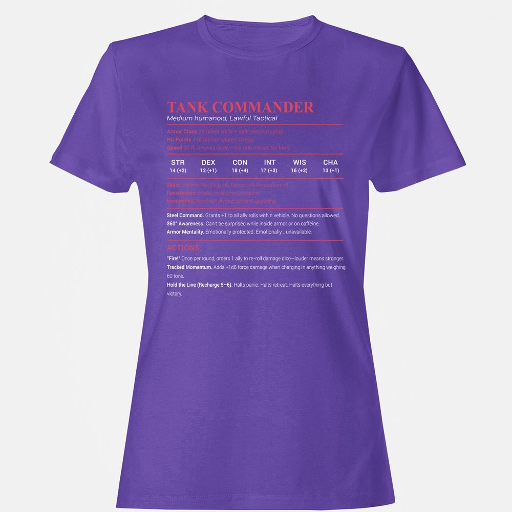 Tank Commander Women's T-Shirt - Purple - 12