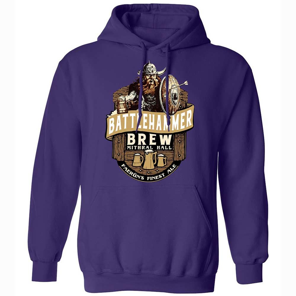 Battlehammer Brew Classic Unisex Hoodie - Purple - 12