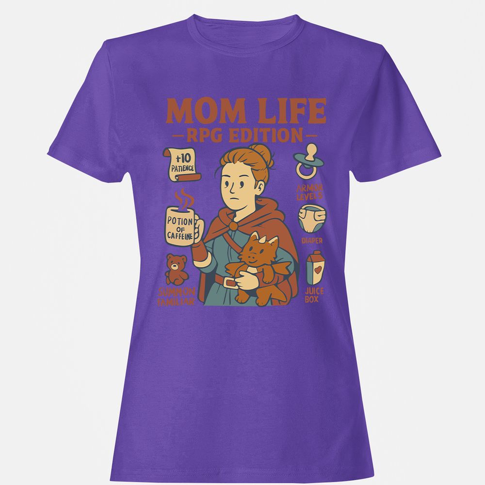 Mom Life RPG Edition Women's T-Shirt - Purple - 12