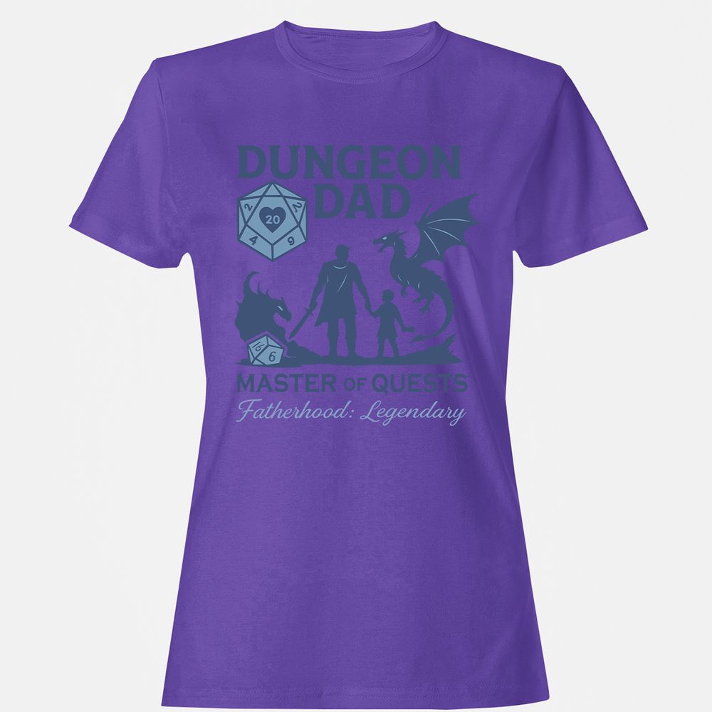 Dungeon Dad Master Of Quests Women's T-Shirt - Purple - 12