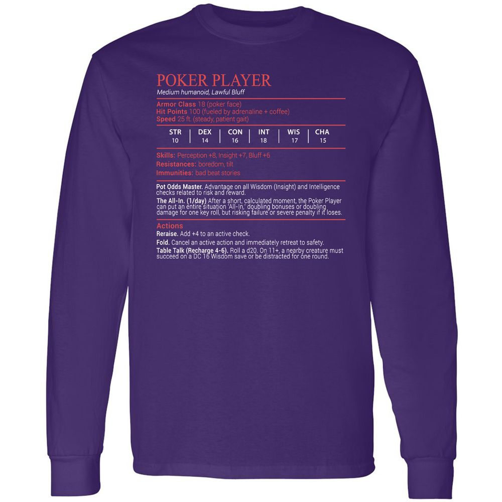 Poker Player Stats Block - Purple - 12