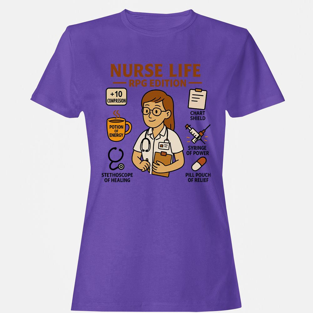 Nurse Life RPG Edition Women's T-Shirt - Purple - 12