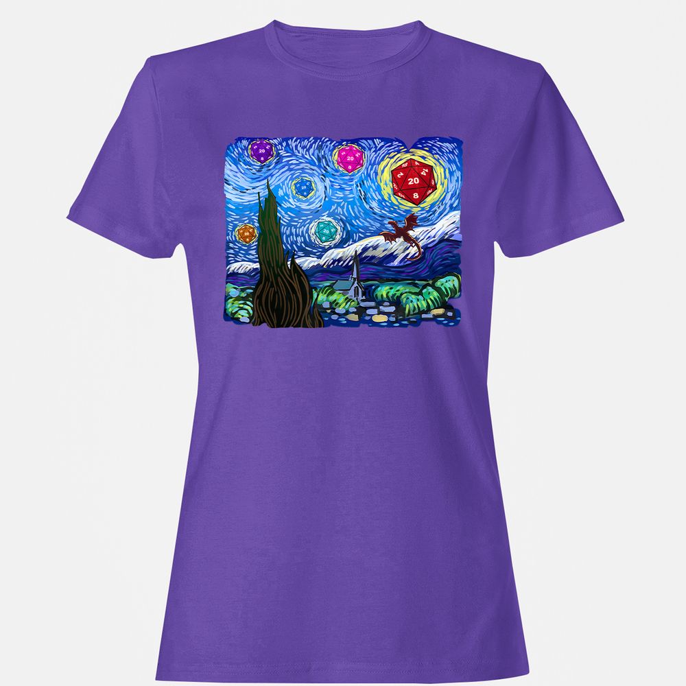 Dragon Starry Night Women's T-Shirt - Purple - 12