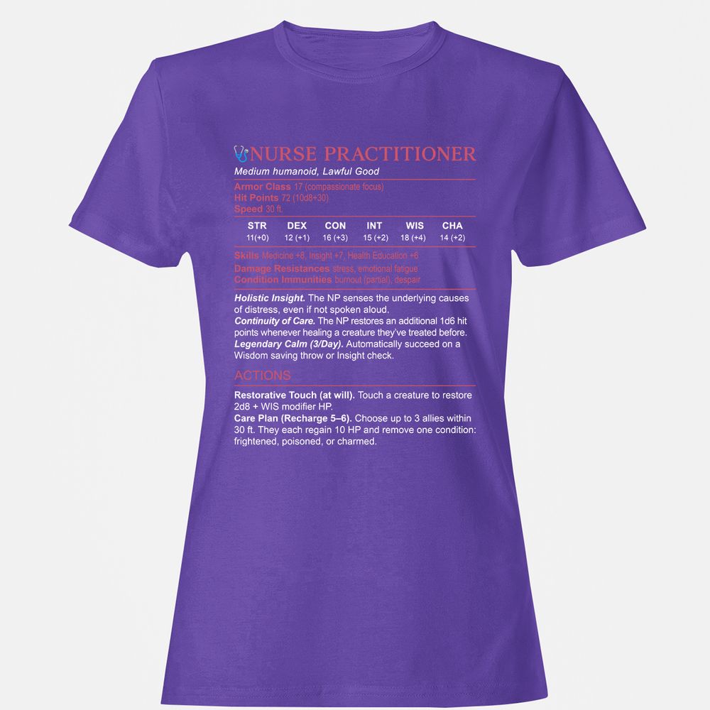 Nurse Practitioner Stats Women's T-Shirt - Purple - 12