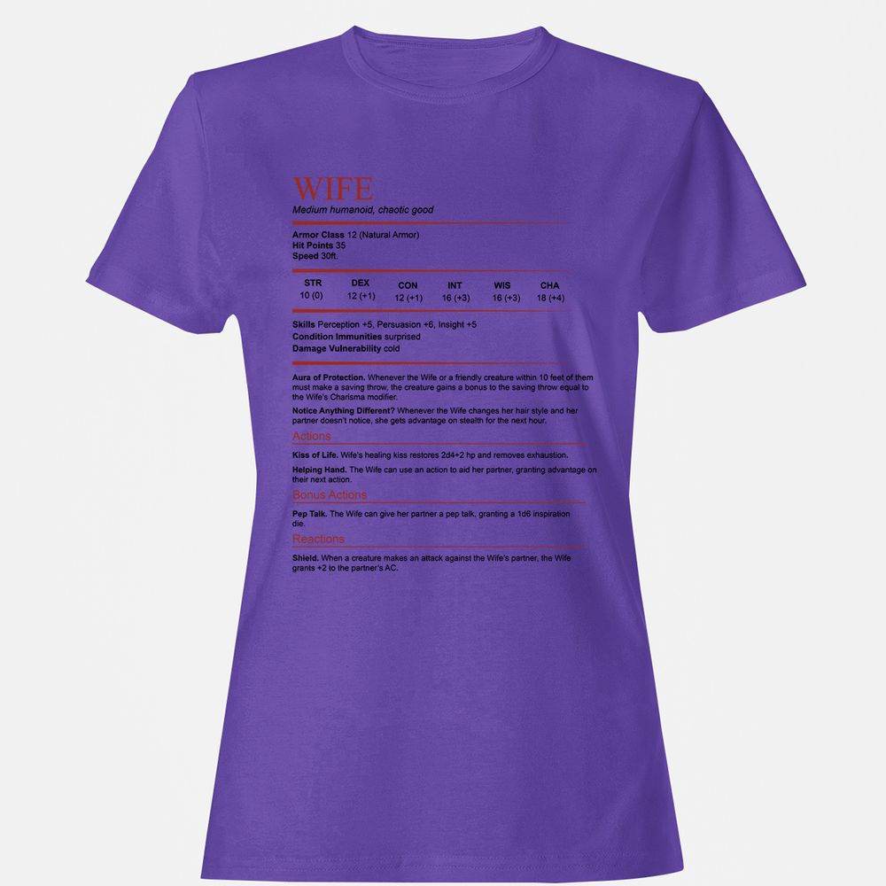 Wife White Women's T-Shirt - Purple - 12