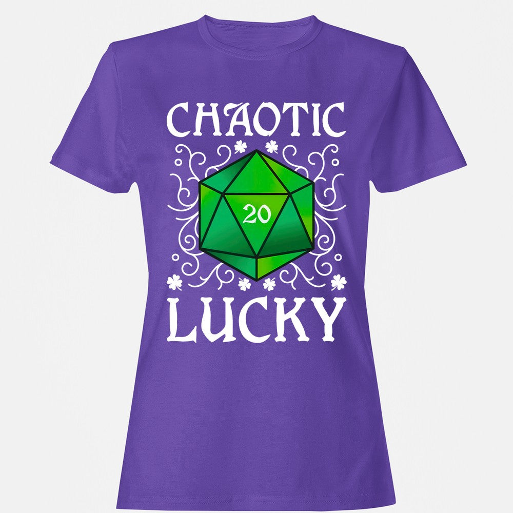 Chaotic Lucky D20 Dice Women's T-Shirt - Purple - 12