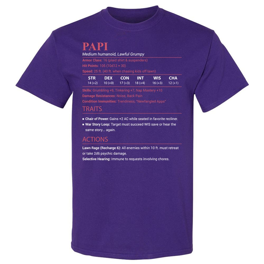 Papi Stats Classic Unisex T-Shirt - Purple - 12