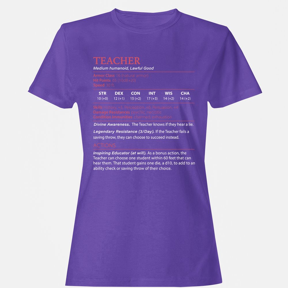 Teacher Women's T-Shirt - Purple - 12