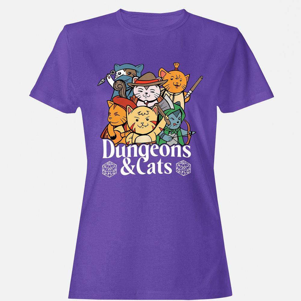 Dungeons & Cats Women's T-Shirt - Purple - 12