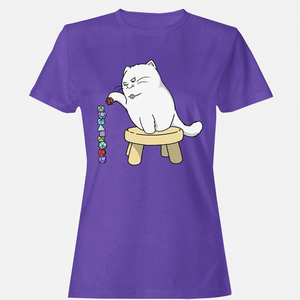 Cat Stacking Dice Women's T-Shirt - Purple - 12