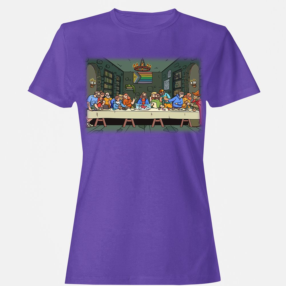 DnD Characters Pride Themed The Last Supper Shirt Women's T-Shirt - Purple - 12
