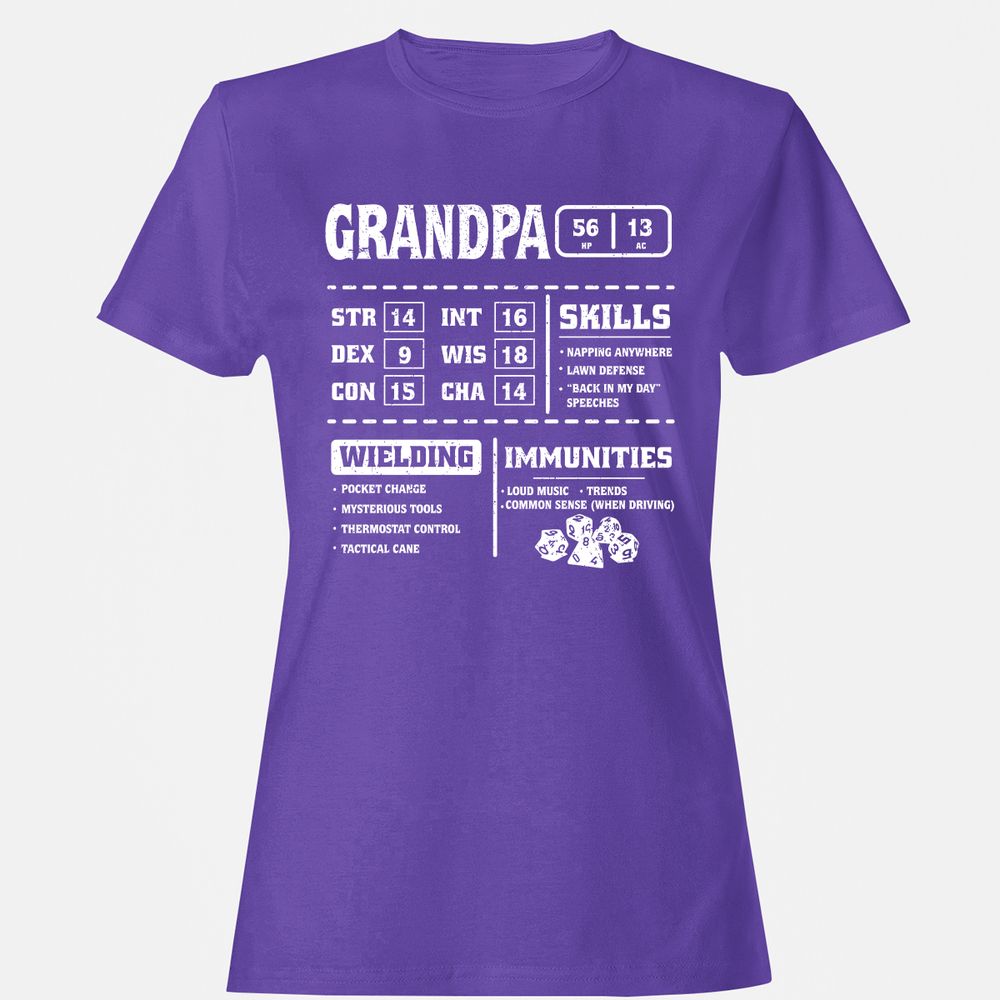 Grandpa Stats 2 Women's T-Shirt - Purple - 12