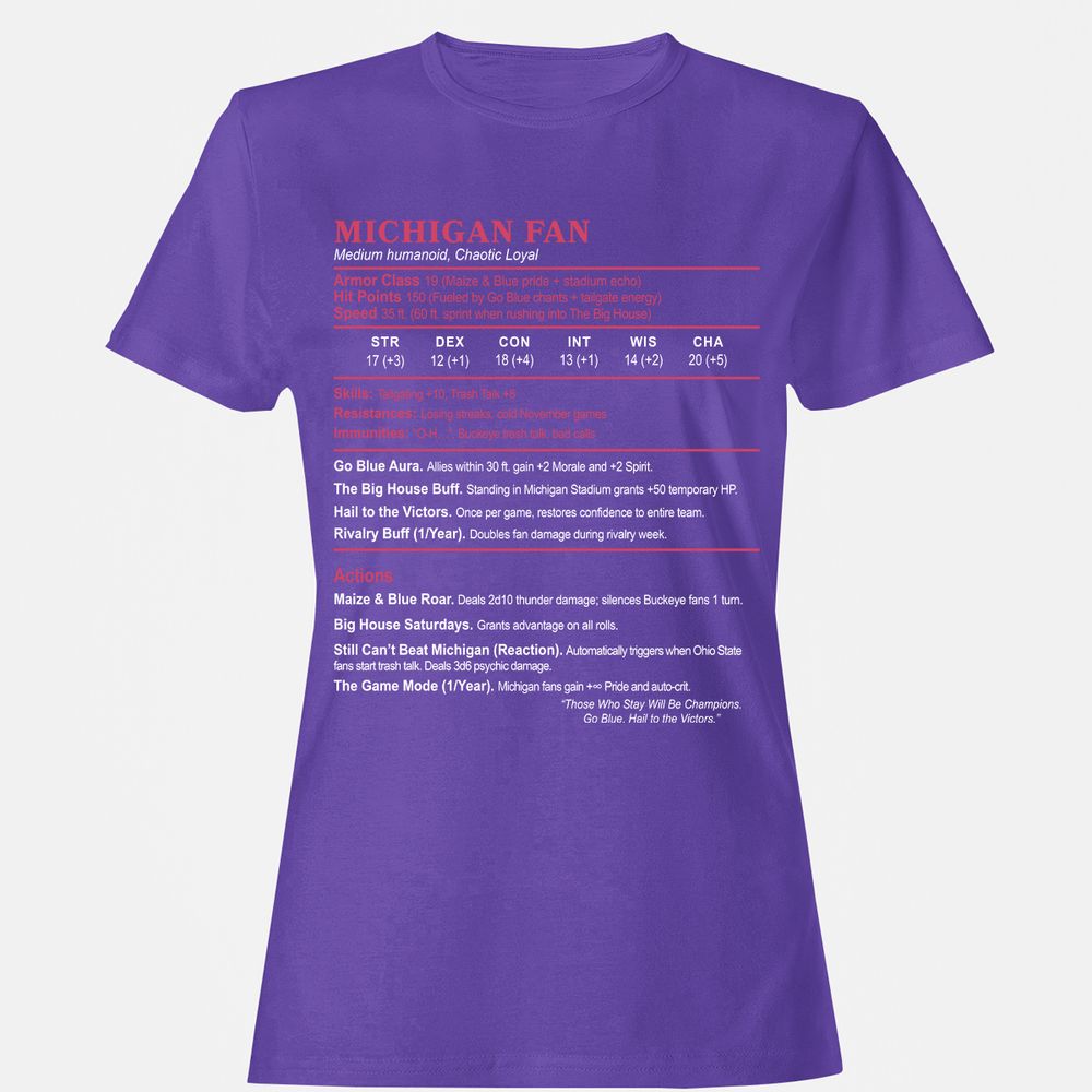 MICHIGAN FAN Women's T-Shirt - Purple - 12