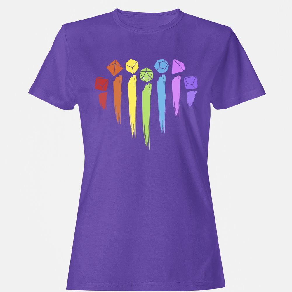 Dice Rainbow Heart Shape - Purple - 12