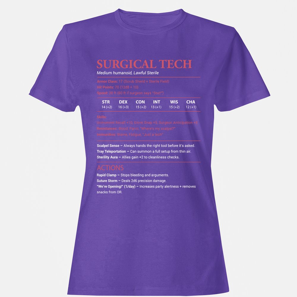 Surgical Tech Women's T-Shirt - Purple - 12