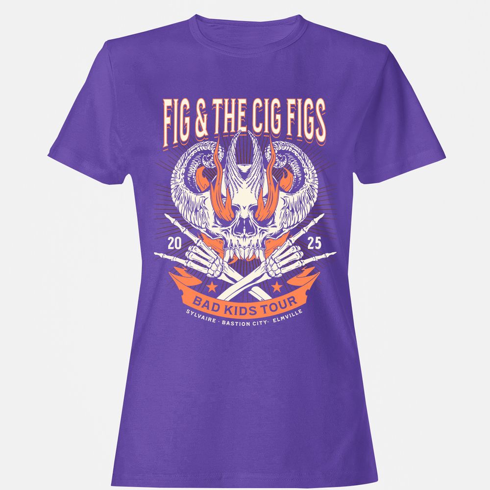 Fig and the Cig Figs, Dimension 20 Women's T-Shirt - Purple - 12