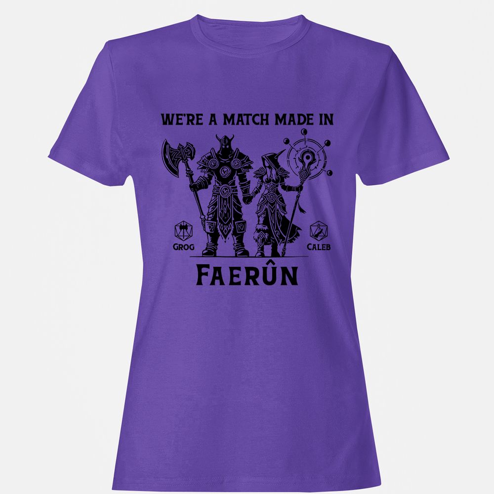 Custom DnD Class Couple Women's T-Shirt - Purple - 12