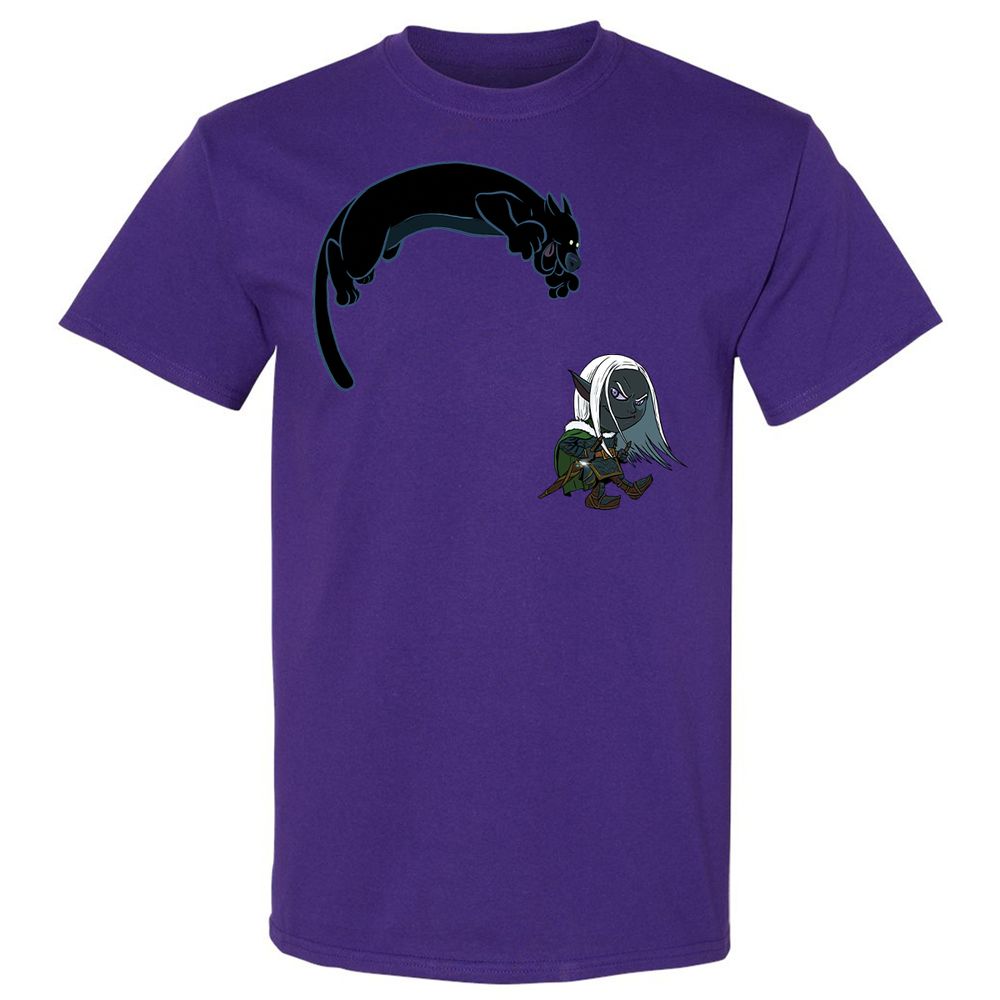 Drizzt and Guenhwyvar Classic Unisex T-Shirt - Purple - 12