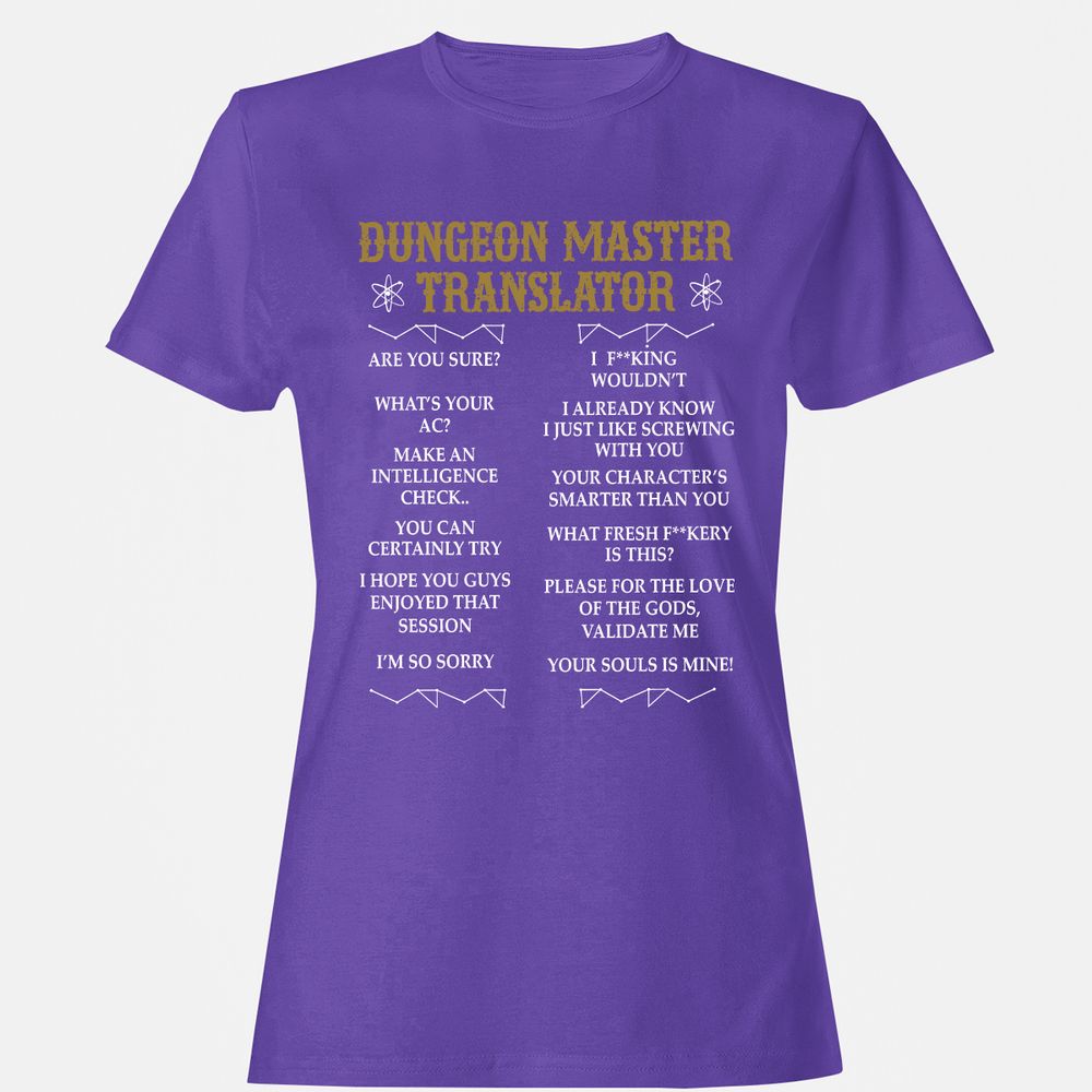 Dungeon Master Translator Women's T-Shirt - Purple - 12