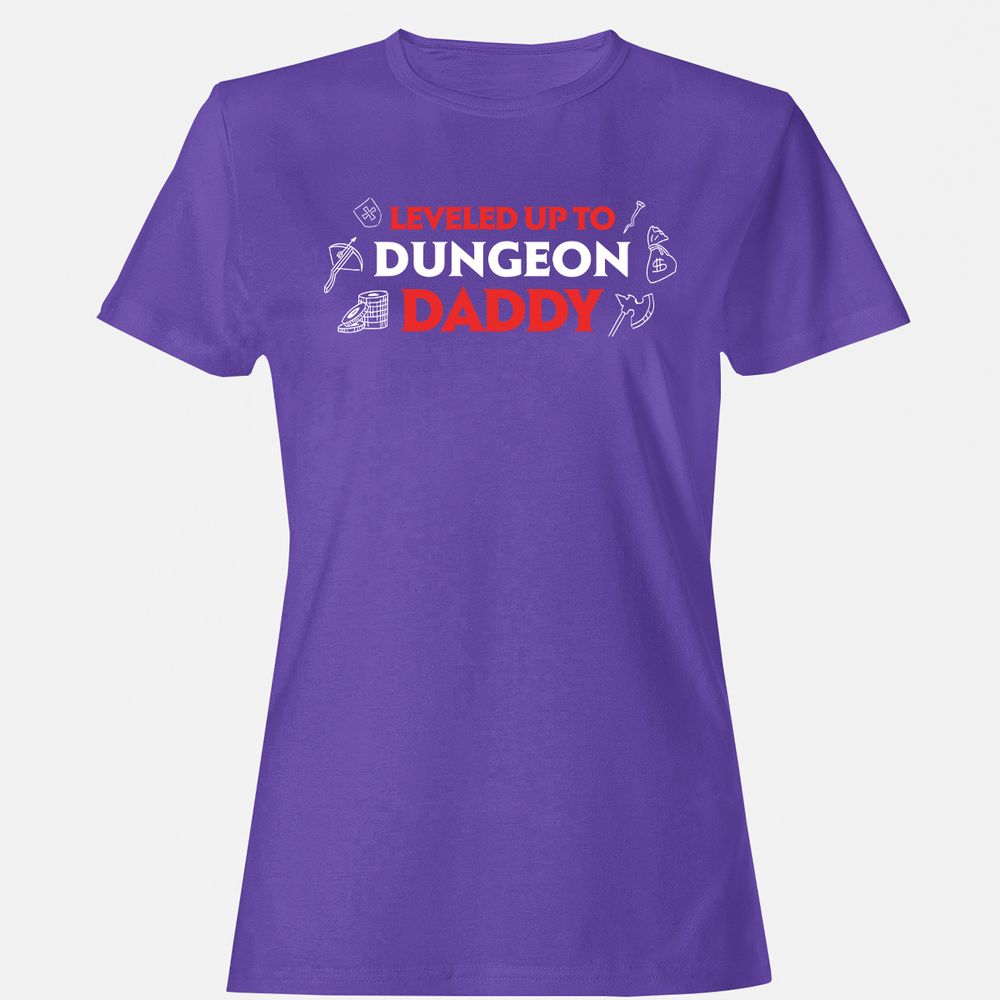 Leveled Up To Dungeon Daddy Women's T-Shirt - Purple - 12