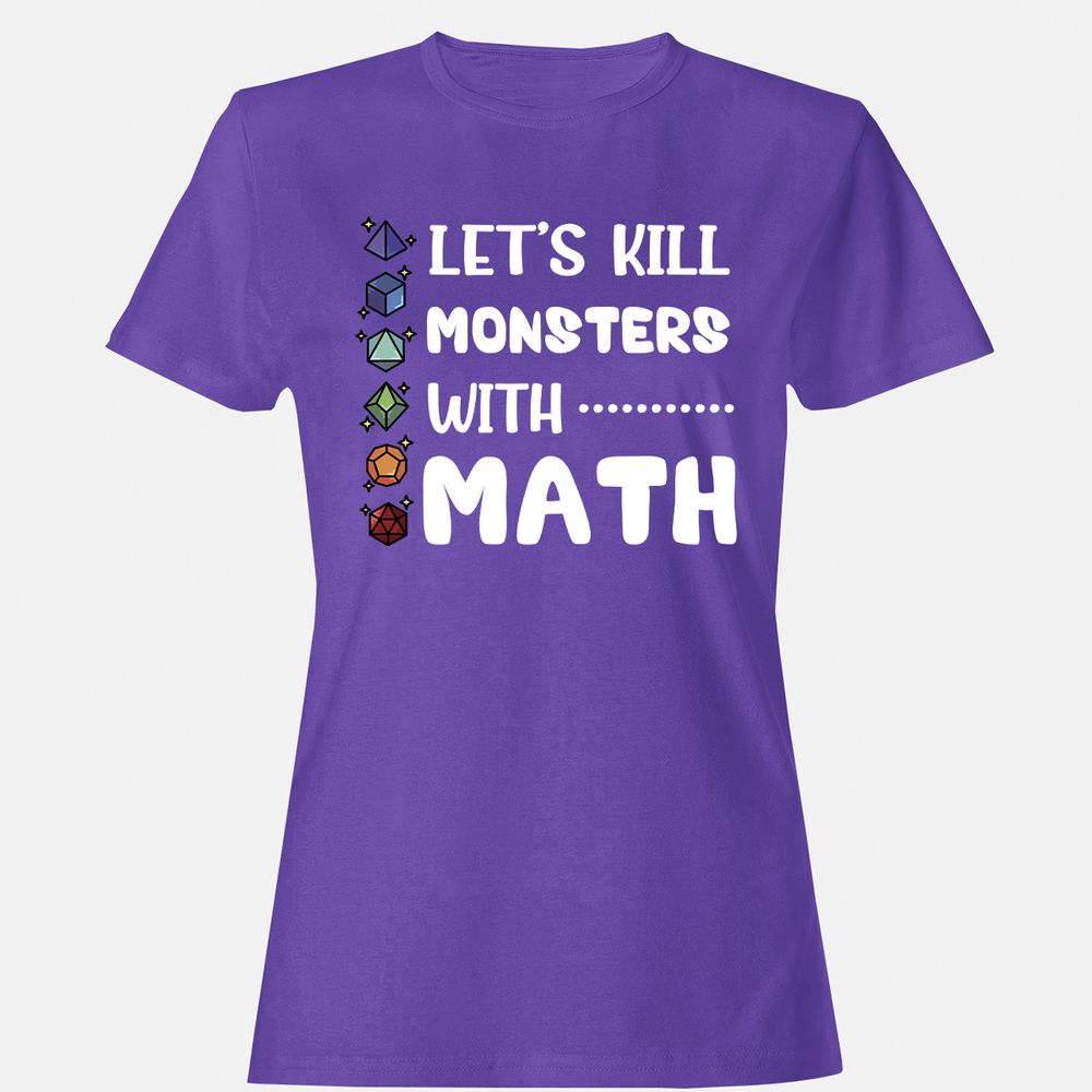 Let's Kill Monsters With Math Women's T-Shirt - Purple - 12