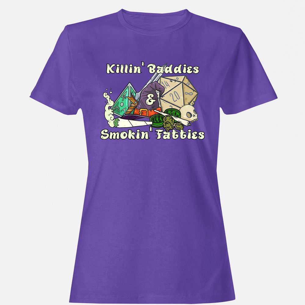 Killin' Baddies Smokin' Fatties Women's T-Shirt - Purple - 12