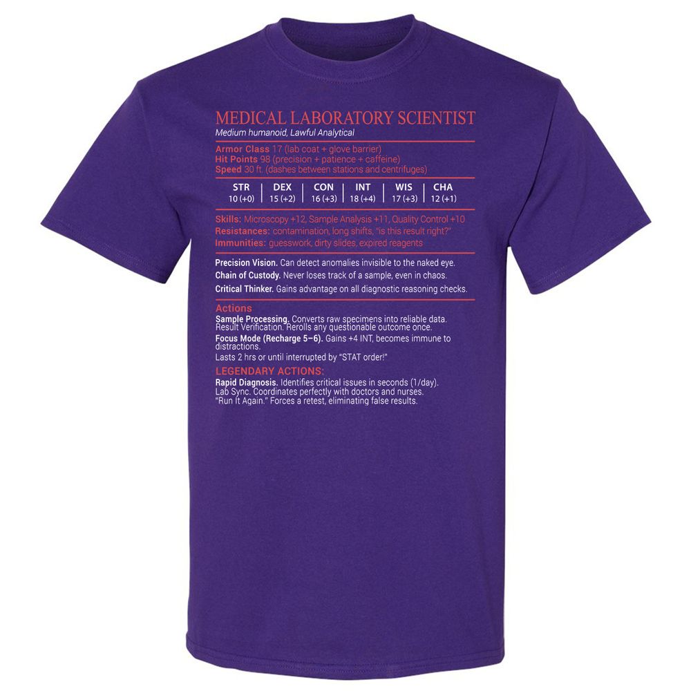 Medical Laboratory Scientist Stats Block - Purple - 12