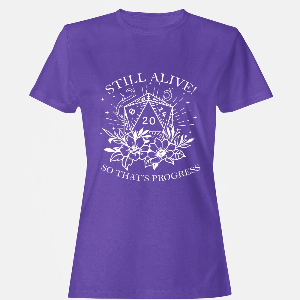 2710 Still Alive! So That’s Progress Women's T-Shirt - Purple - 12