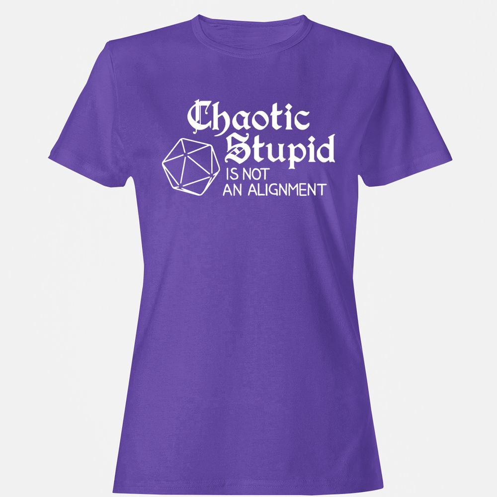 Chaotic Stupid Is Not An Alignment Women's T-Shirt - Purple - 12