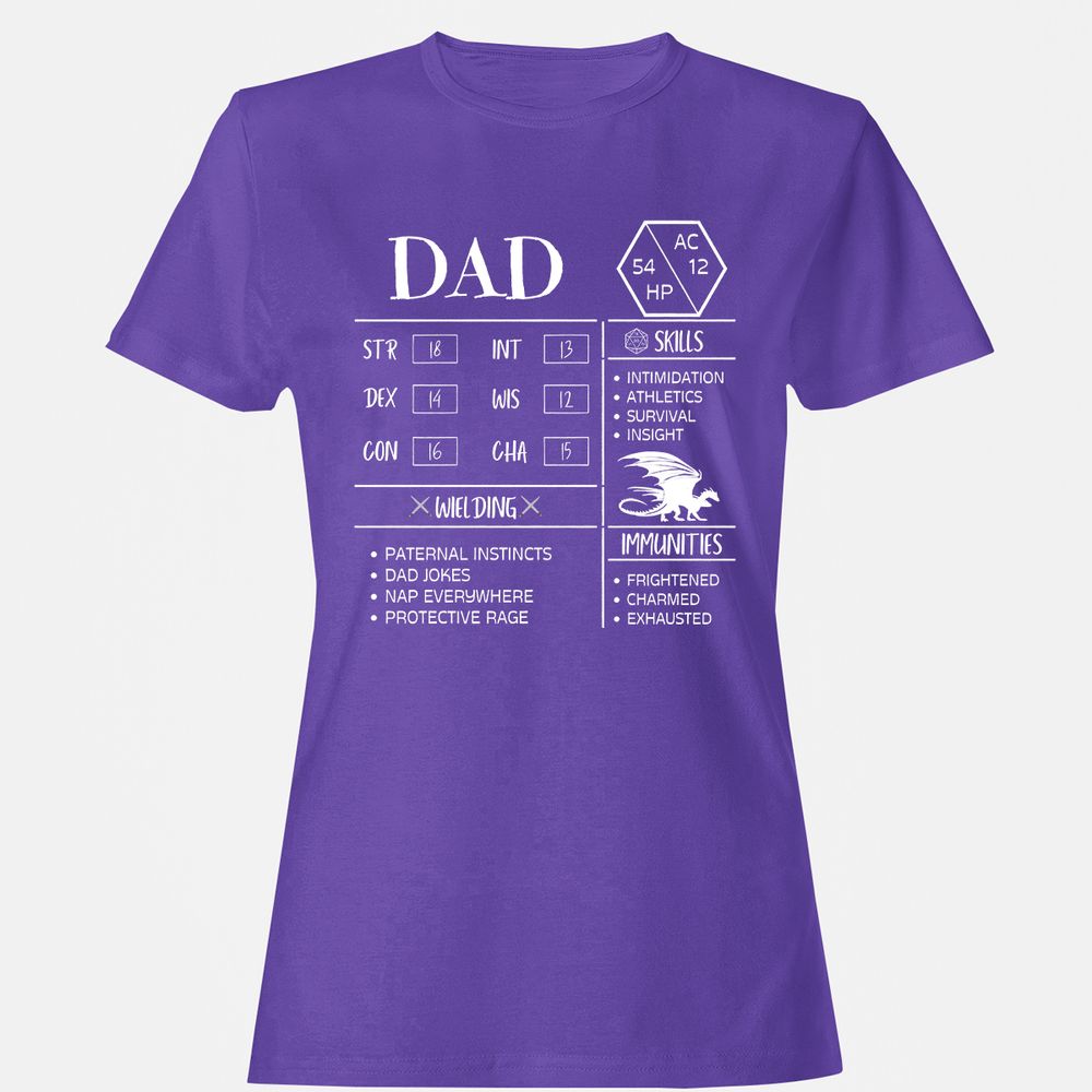 Dad Stats 2 Women's T-Shirt - Purple - 12