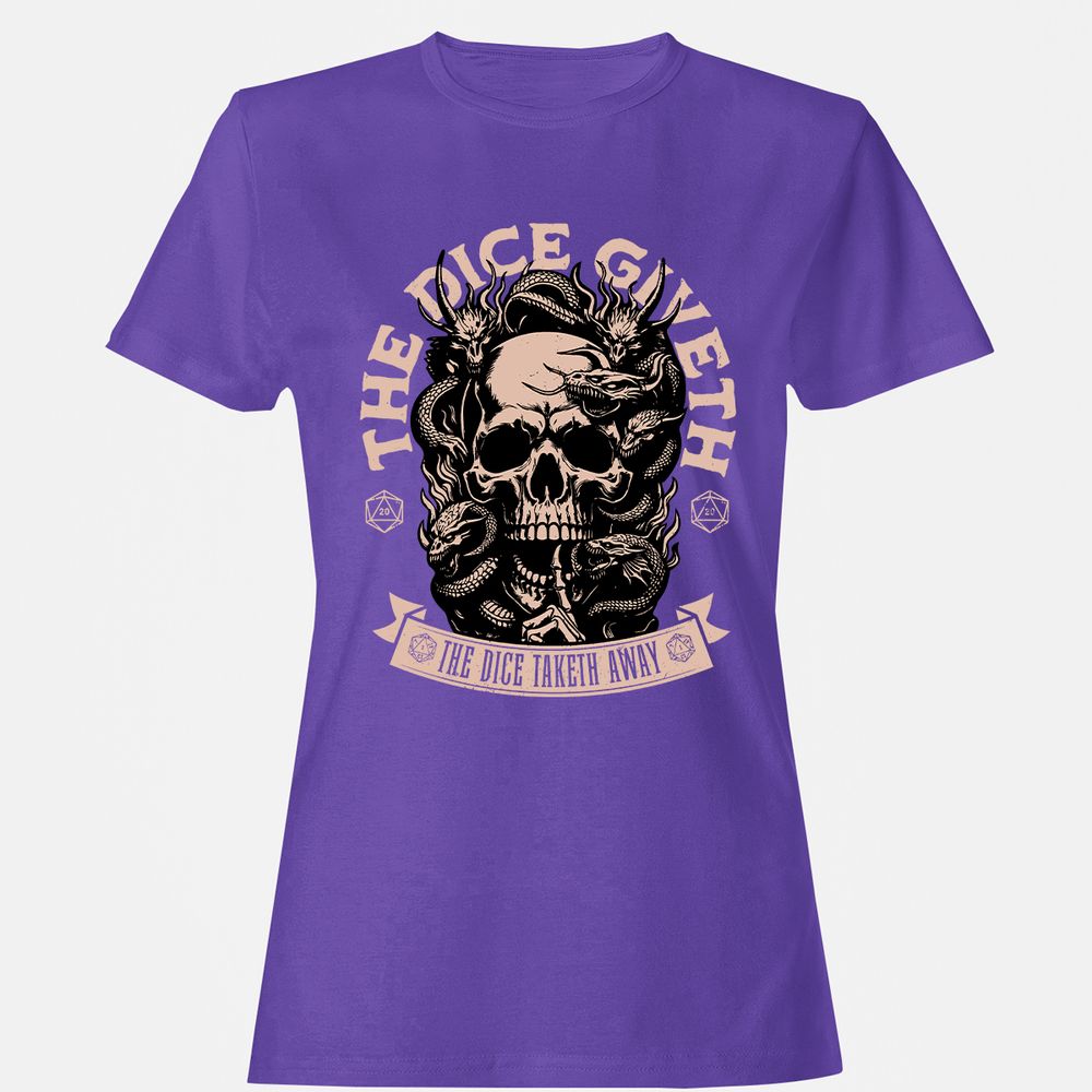 The Dice Giveth The Dice Taketh Away Women's T-Shirt - Purple - 12