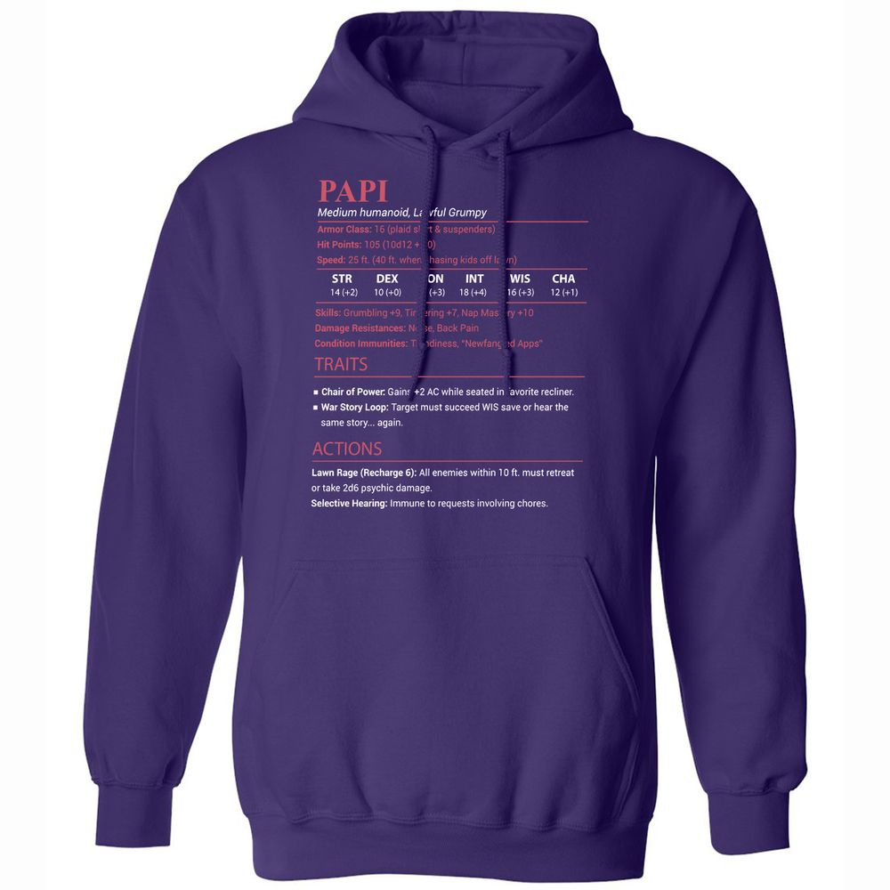 Papi Stats Classic Unisex Hoodie - Purple - 12