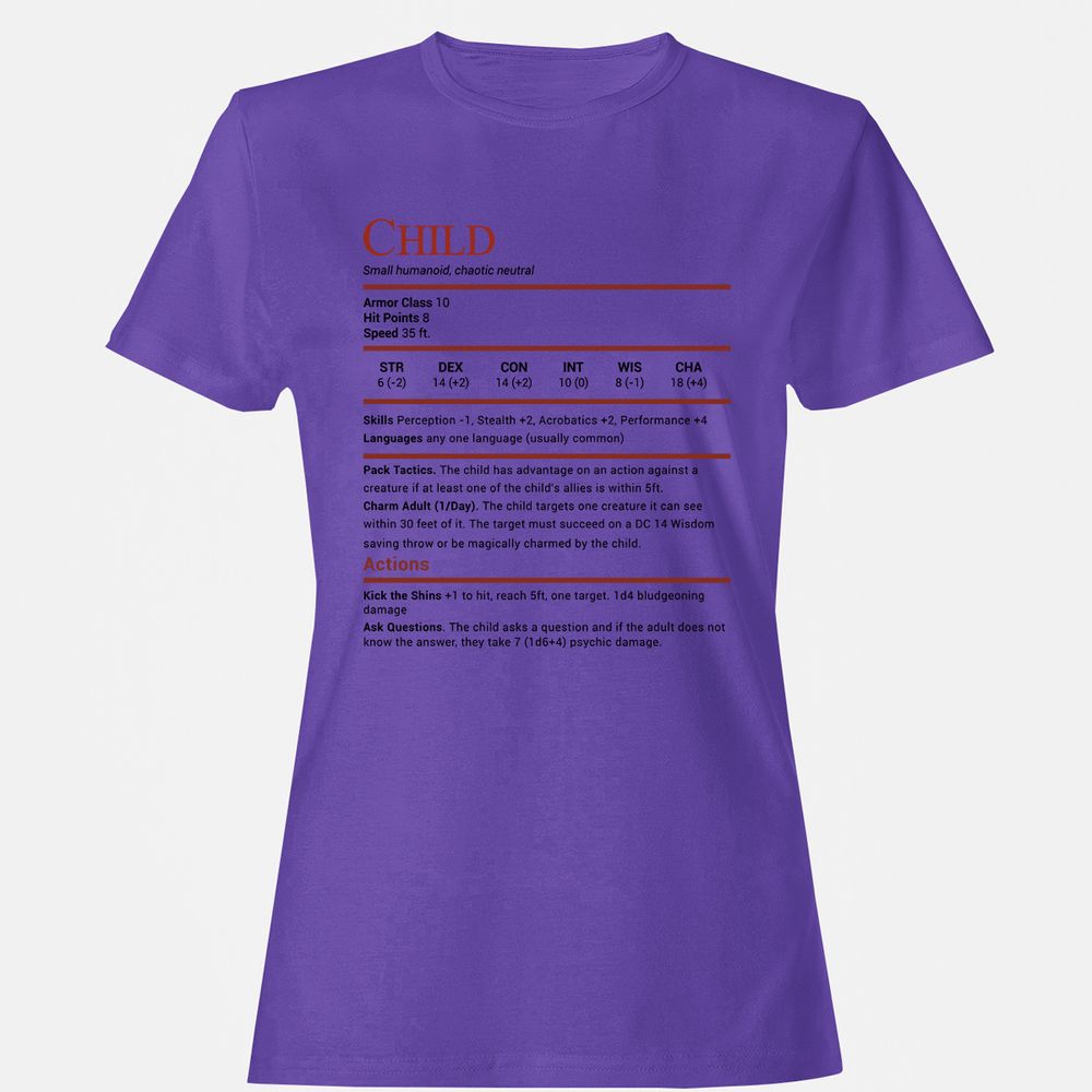 Child Stats Women's T-Shirt - Purple - 12