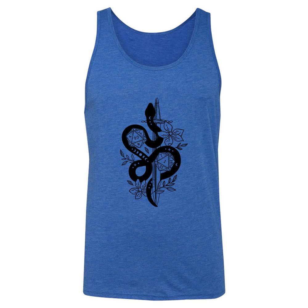 D20 Snake and Sword - True Royal Triblend - 12