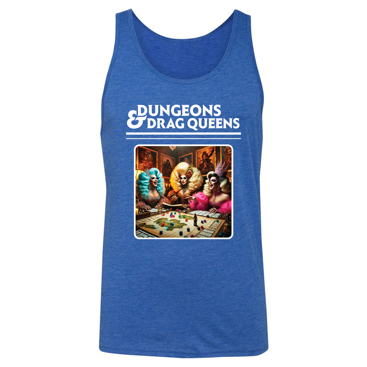 Dungeons & Drag Queens Unisex Jersey Tank - True Royal Triblend - 12