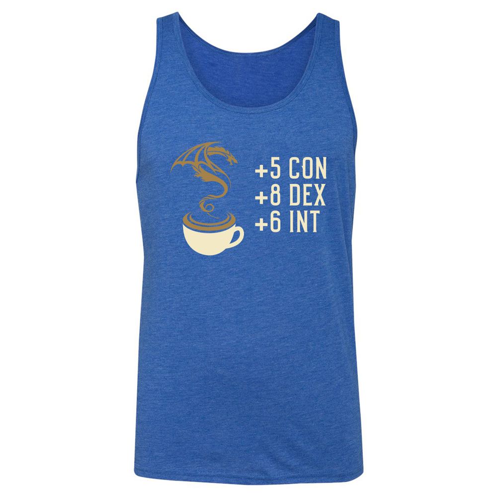 Coffee Dragon Unisex Jersey Tank - True Royal Triblend - 12