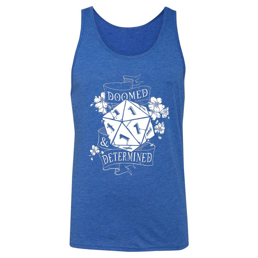 Doomed Determined Unisex Jersey Tank - True Royal Triblend - 12