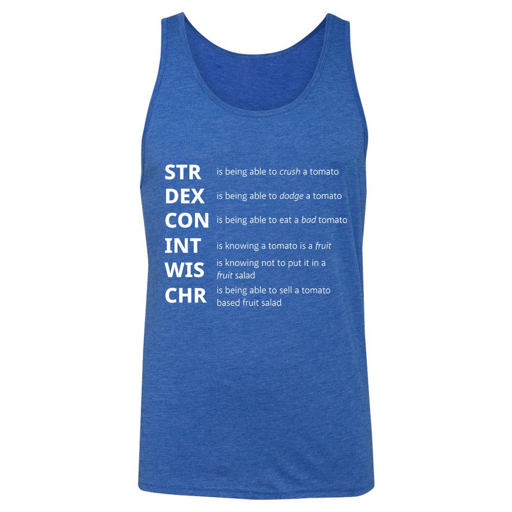 Tomato Stats – RPG Meme Edition - True Royal Triblend - 12