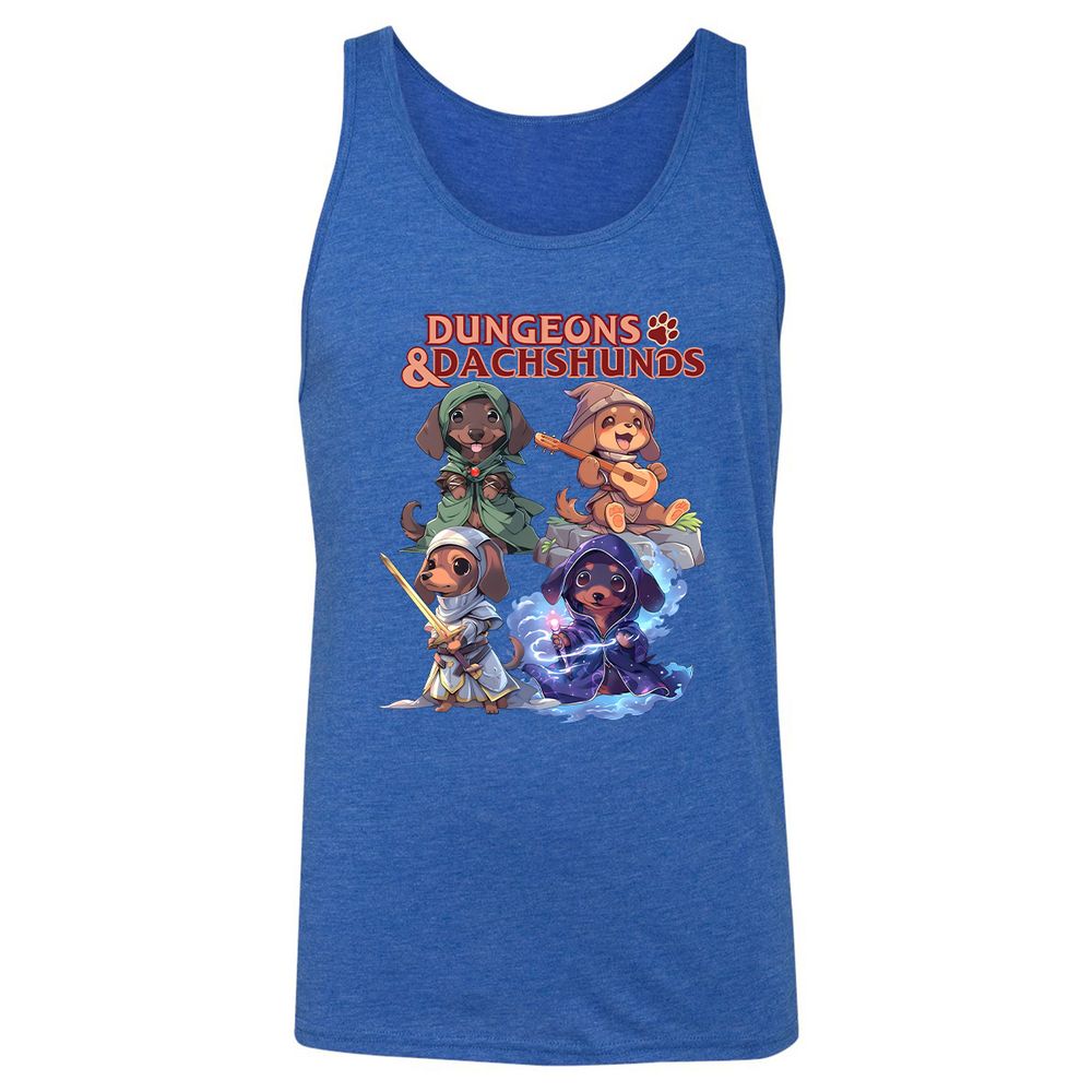 Dungeons & Dachshunds Unisex Jersey Tank - True Royal Triblend - 12