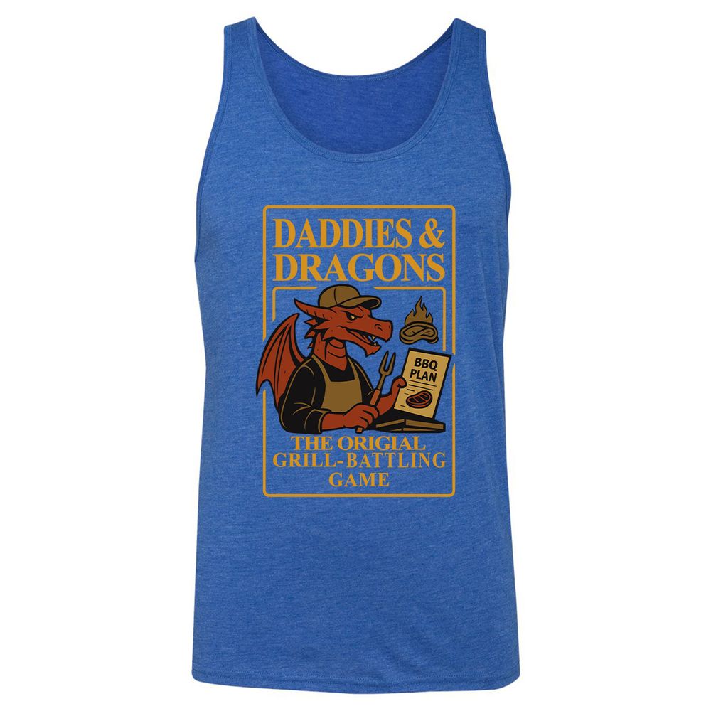 Daddies & Dragons Unisex Jersey Tank - True Royal Triblend - 12