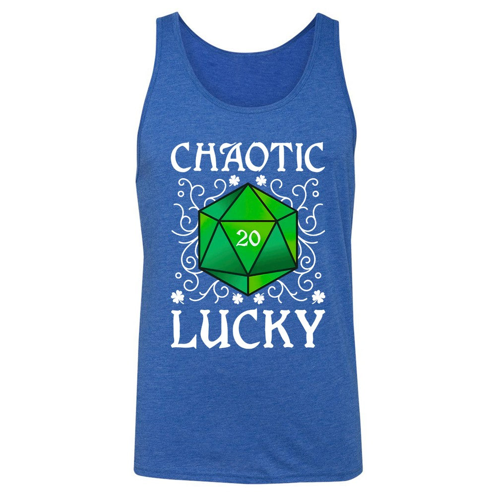 Chaotic Lucky D20 Dice Unisex Jersey Tank - True Royal Triblend - 12